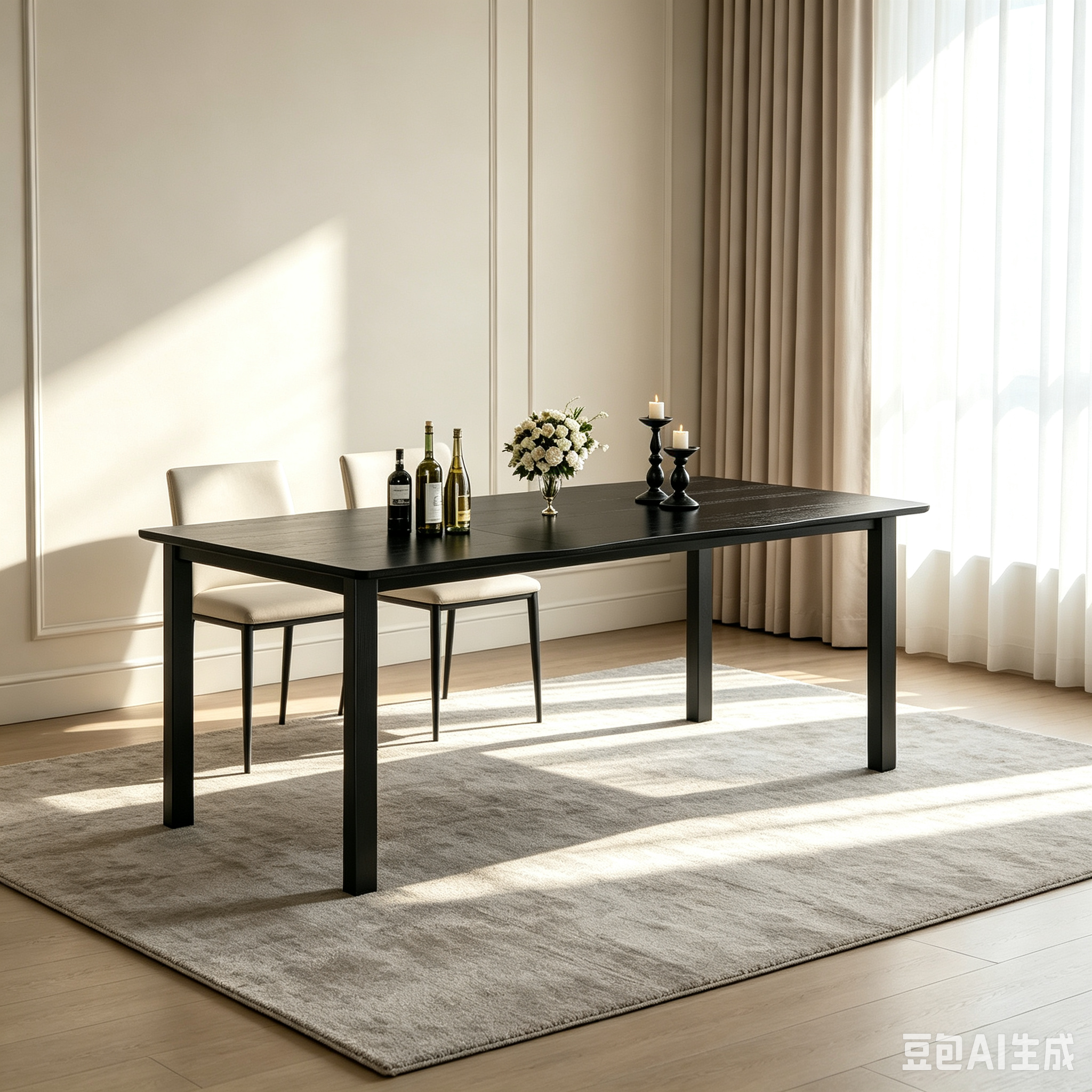 Table à manger avec bord irrégulier ondulé, plateau en MDF de 15 mm d'épaisseur et cadre en métal, pour cuisine, marbre