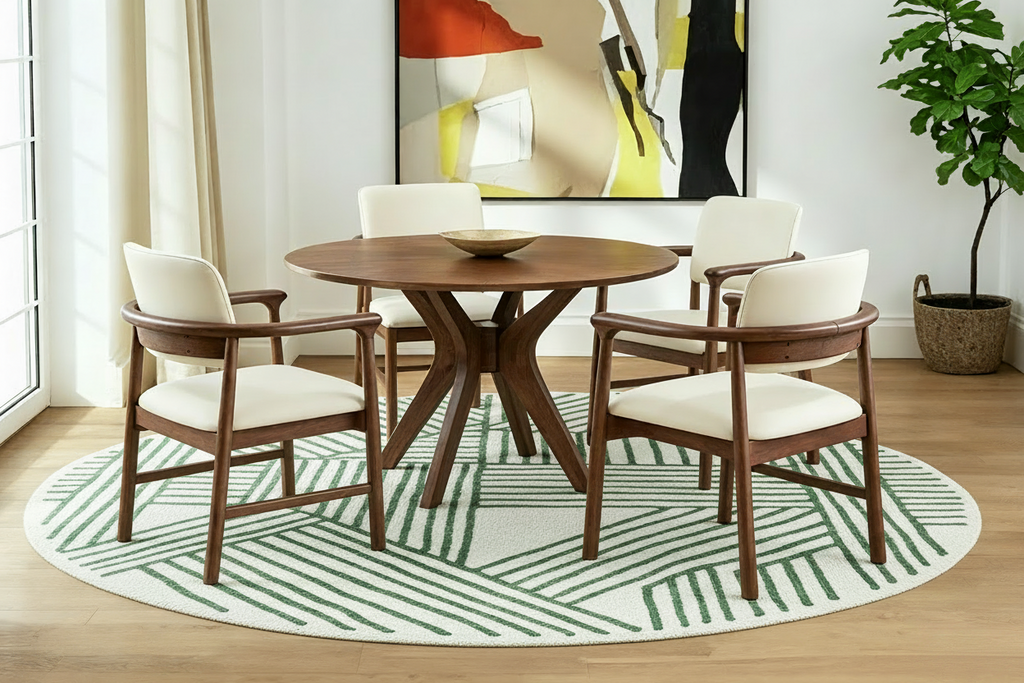 chaises de salle à manger rétro en PU avec cadre en bois massif, fauteuils d'appoint pour salle à manger ou salon