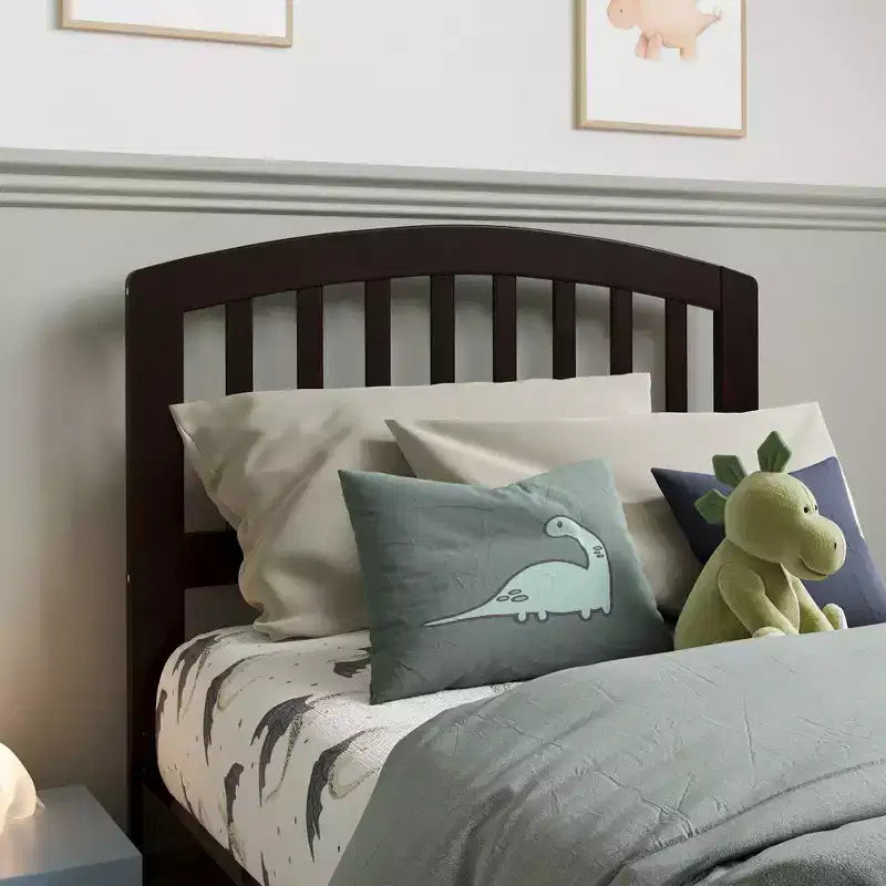 Tête de lit double en bois incurvé