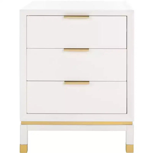 Baskin 3 Drawer Accent Table - ACC6605A - White - Safavieh