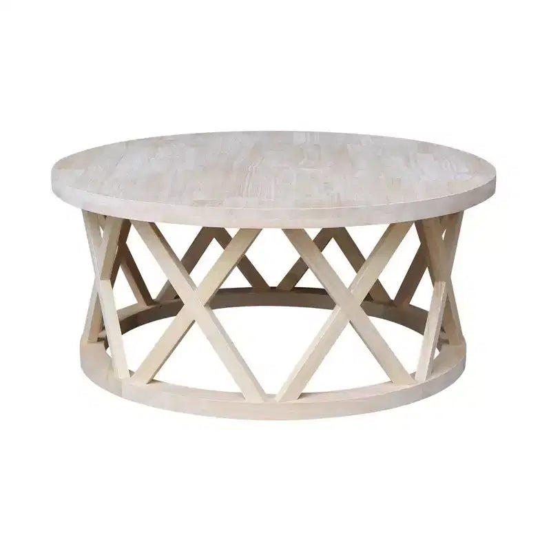 Table basse ronde 40" en bois dur noir