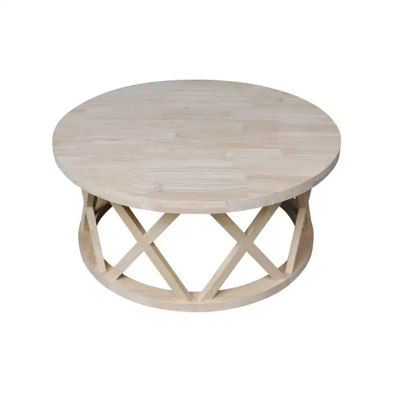 Table basse ronde 40" en bois dur noir