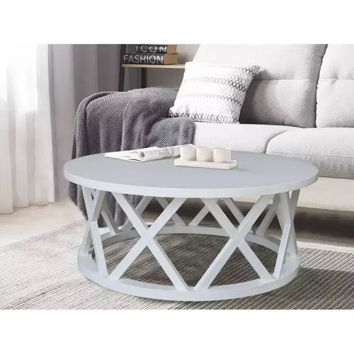 Table basse ronde 40" en bois dur noir