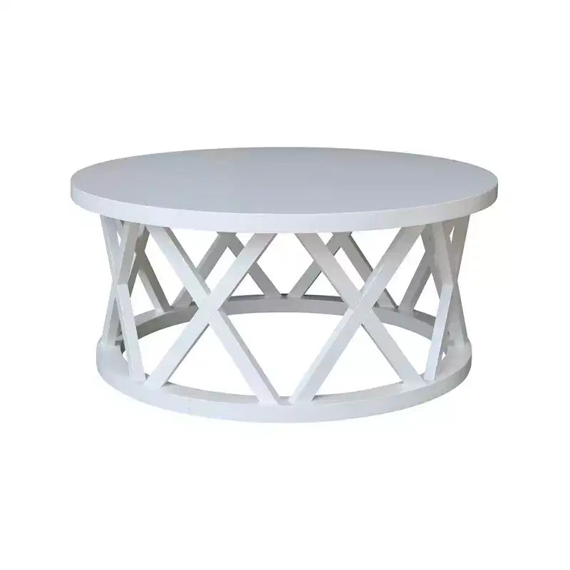 Table basse ronde 40" en bois dur noir