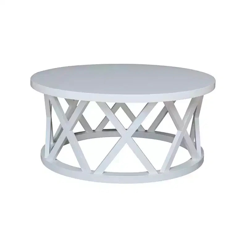 Table basse ronde 40" en bois dur noir