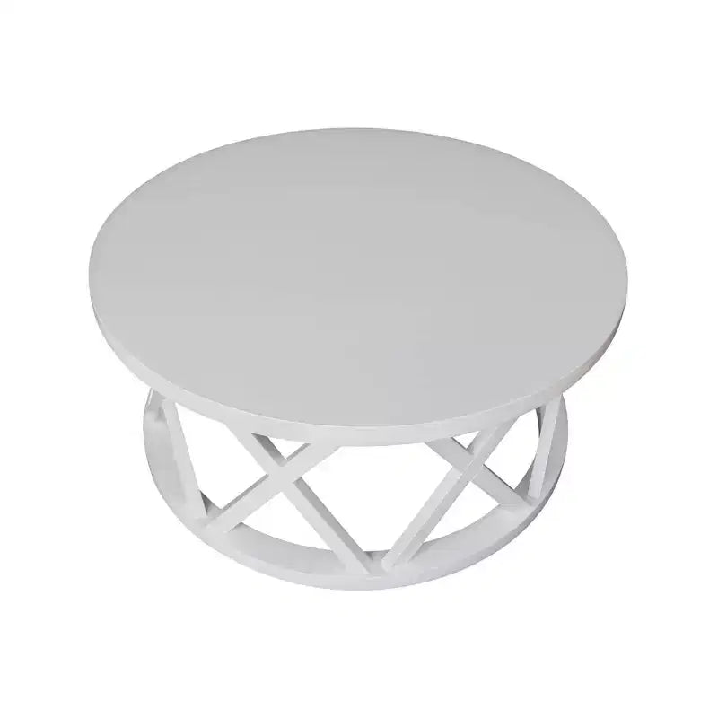 Table basse ronde 40" en bois dur noir