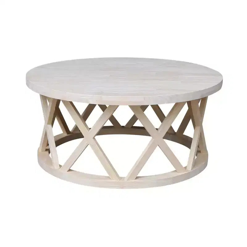 Table basse ronde 40" en bois dur noir