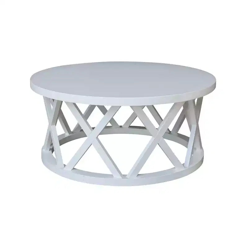 Table basse ronde 40" en bois dur noir