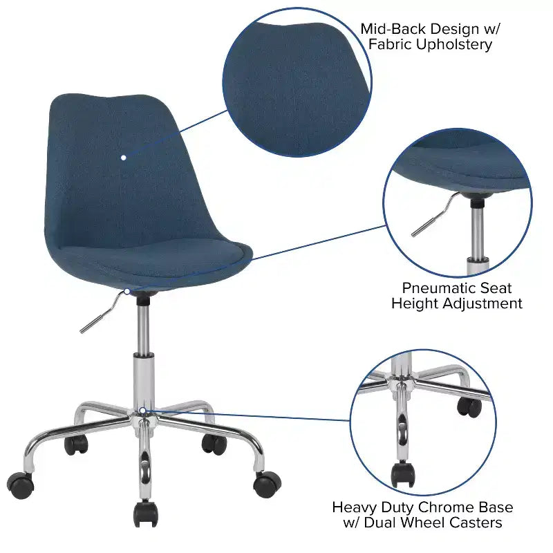 Fauteuil de bureau pivotant avec assise réglable en hauteur et revêtement élégant