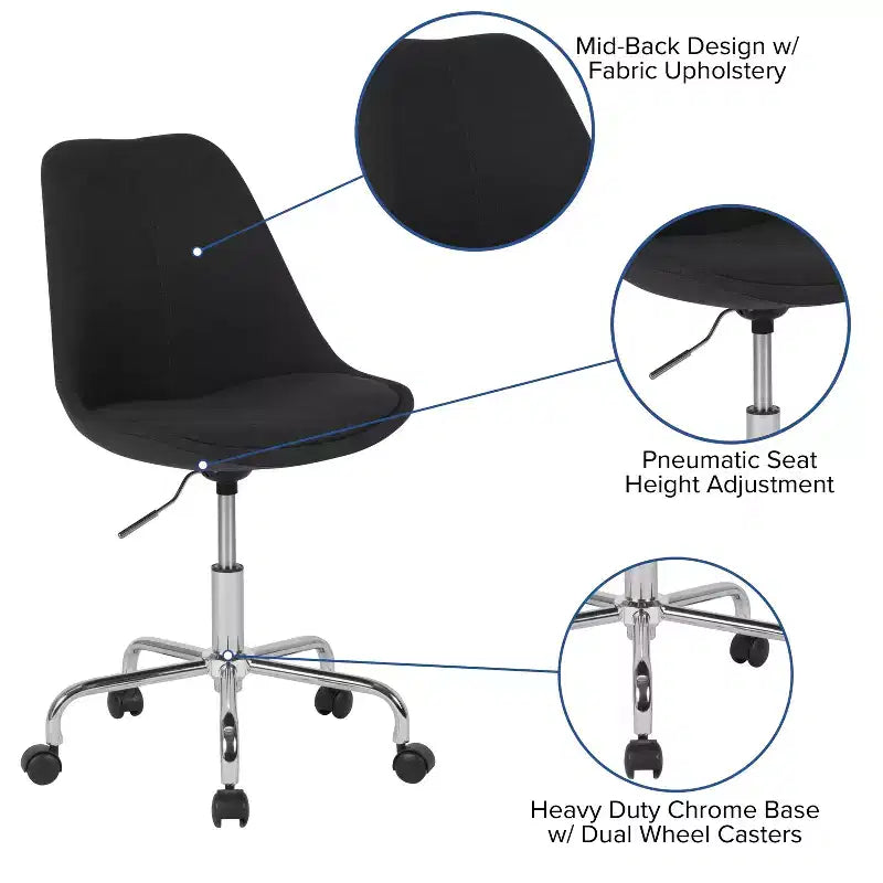 Fauteuil de bureau pivotant avec assise réglable en hauteur et revêtement élégant