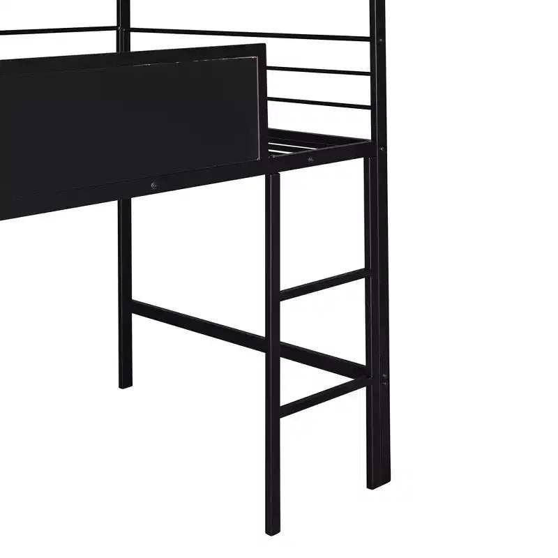 Lit mezzanine enfant avec toboggan et tableau, en métal, pour une aire de jeux amusante