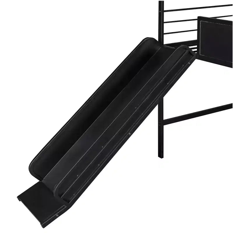 Lit mezzanine enfant avec toboggan et tableau, en métal, pour une aire de jeux amusante